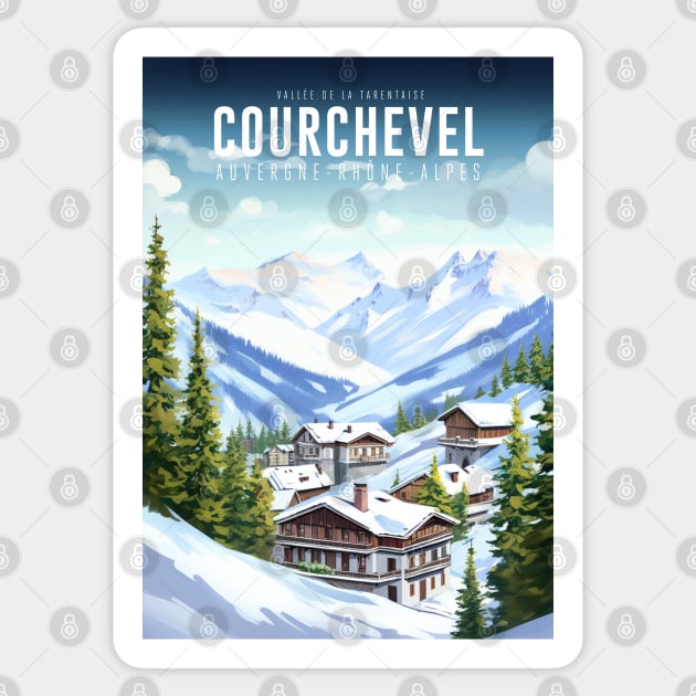 Affiche Courchevel - France - Auvergne-Rhône-Alpes - Savoie - illustration Sticker by Labonneepoque